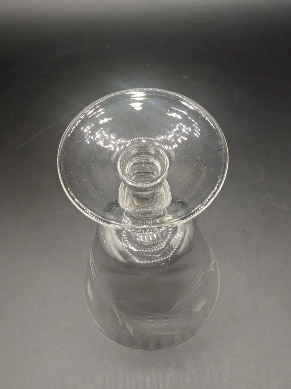 Vtg Etched Clear Glasses Set of 6 New Old Stock Goblet Water Wine 10 oz